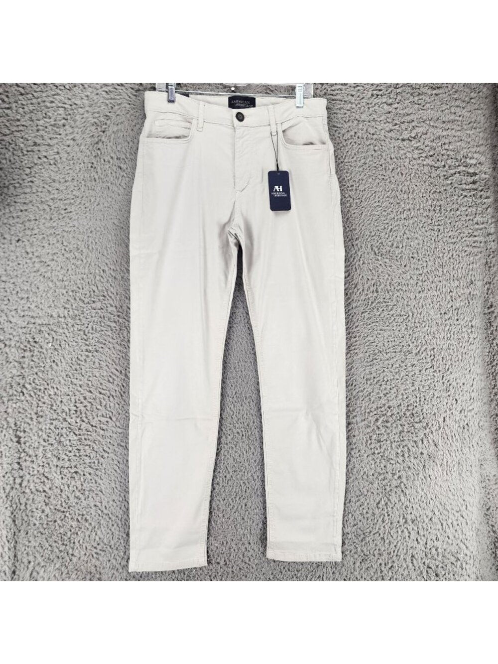 American Heritage Pants Mens 34x32 Beige Stretch Chino Leon Slim Fit *NWT*